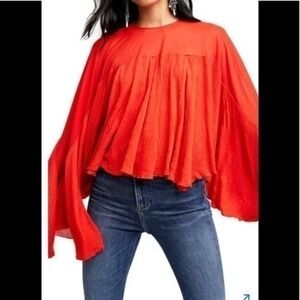 Free People On The Weekend Blouse Persimmon NWT Size Small
